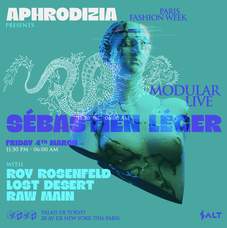 Be ready for Sébastien Léger (Modular Live) at the next APHRODIZIA event!