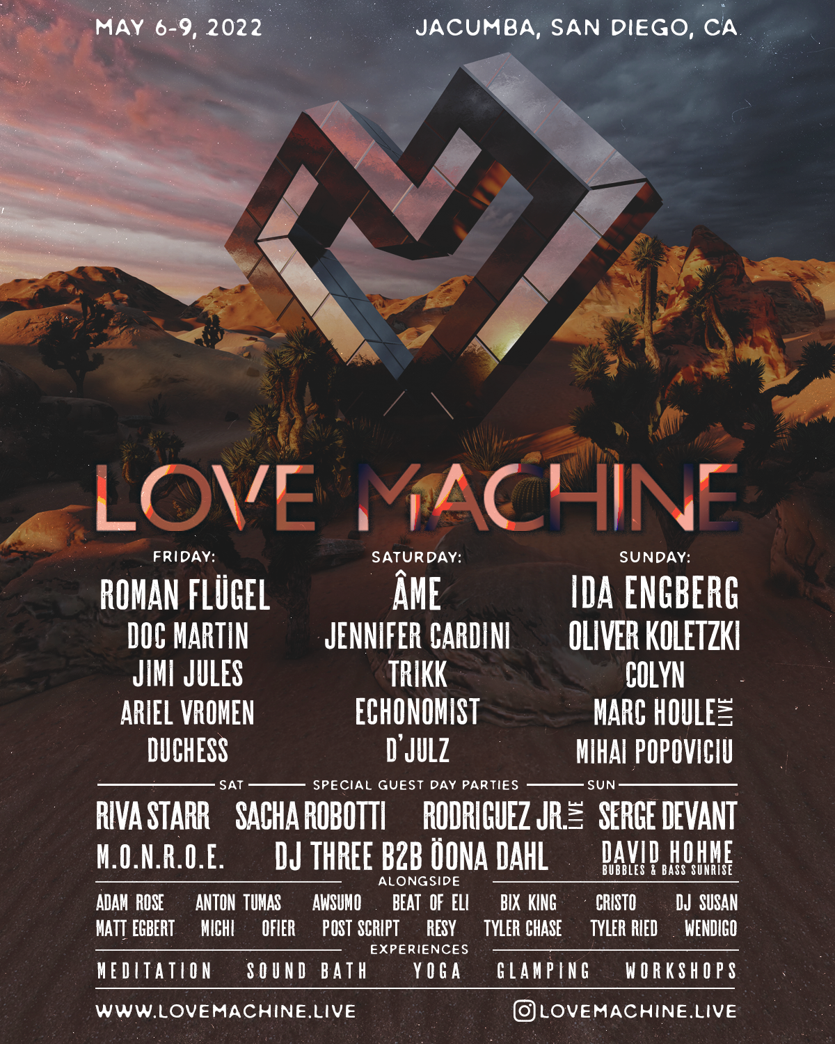 Discover Love Machine’s full lineup for their return to the Californian Desert!