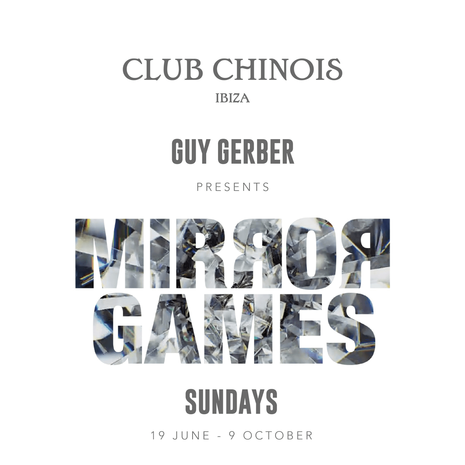Each Sunday, meet DJ Guy Gerber at Club Chinois !