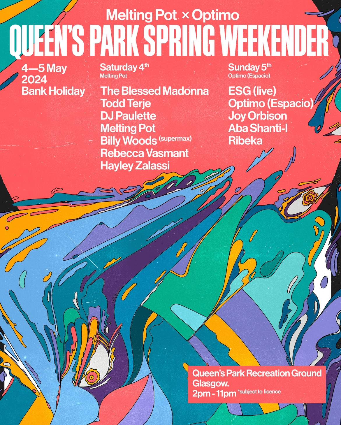 Queen’s Park Spring Weekender ’24 by Melting Pot & Optimo // Sat 4th & Sun 5th of May