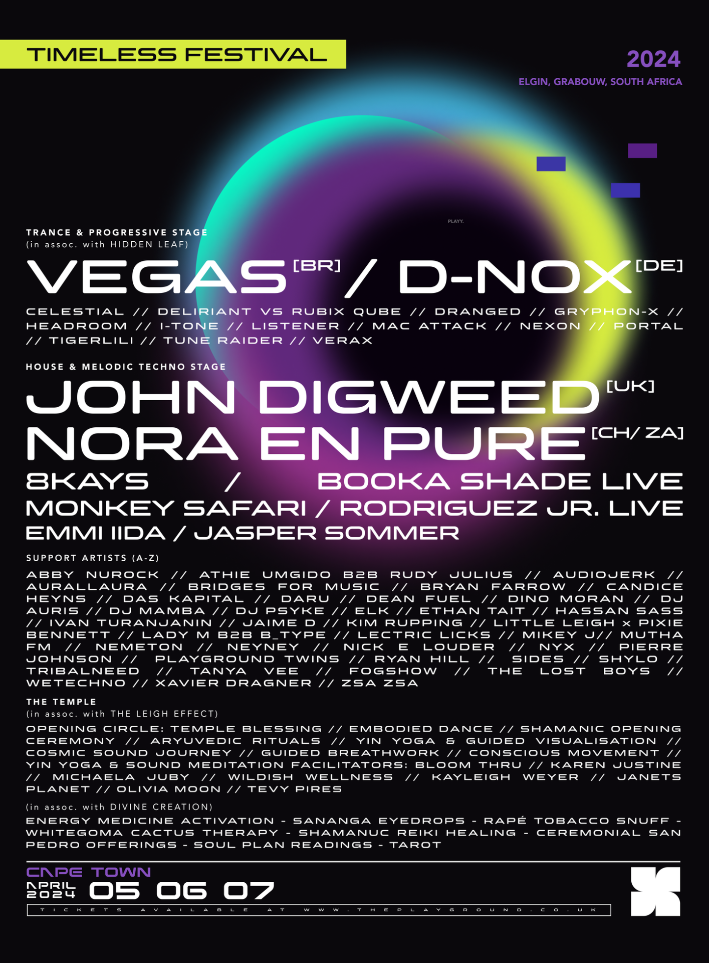 TIMELESS Festival 2024 w/ VEGAS, Booka Shade, D-Nox, John Digweed, Nora En Pure, Rodriguez Jr